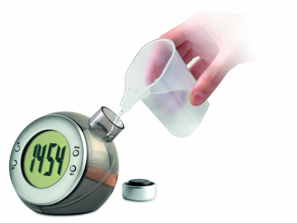 Logo trade promotional merchandise picture of: Water powered LCD desk clock